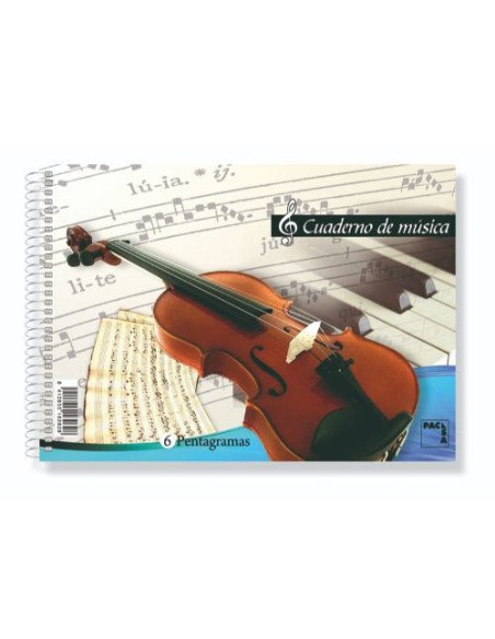 CUADERNO BLOCKS DE MUSICA 80 GRS. 4º (155X215MM.) 20 HOJAS 6 PENTAGRAMAS PACSA 18803